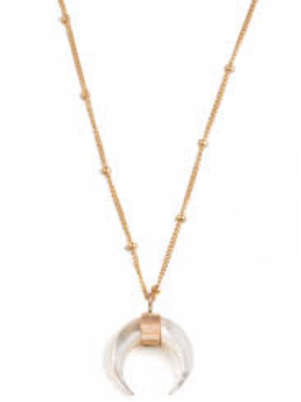 Kate Davis Gold Crescent Estrella Indo Crescent Horn Pendant Necklace Vintage